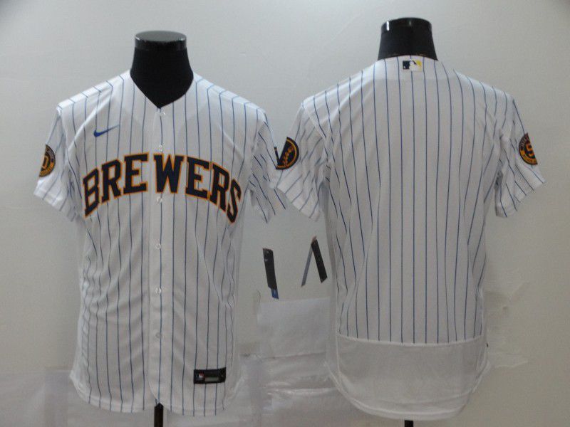 Men Milwaukee Brewers Blank White Nike Elite MLB Jerseys->cincinnati reds->MLB Jersey